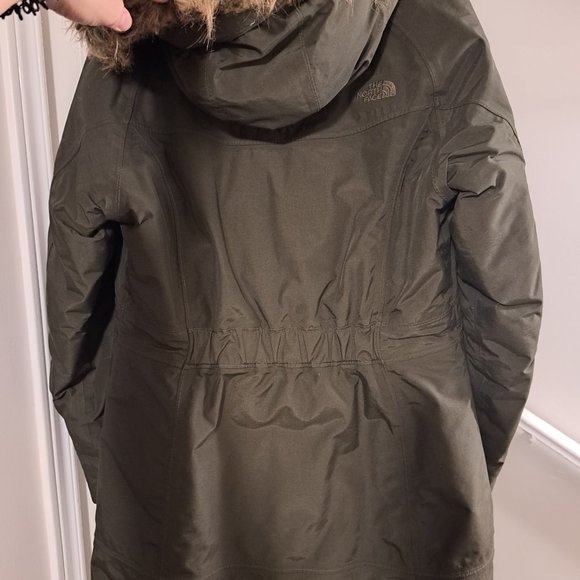 Womens The North Face Parka Size Medium Dark Green - Picture 2 of 3